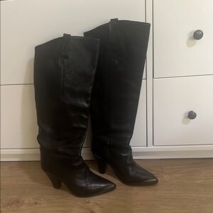 Free people Black Leather Stevie boots